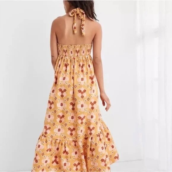 Women's Aerie Halter Strapless Maxi Linen Blend Sundress Boho Beachy Size S - Picture 6 of 13